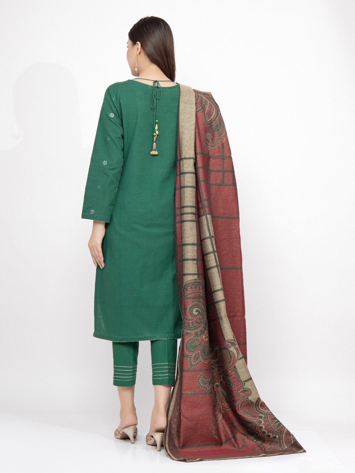 Edenrobe - Pret 3Pc Embroidered Khaddar Suit - EWTKE22-68138 (3P)