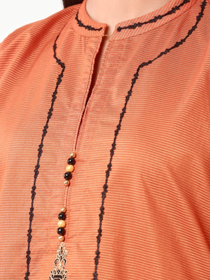 Edenrobe - Pret 1Pc Embroidered Rust Shirt - EWTKE22-68143