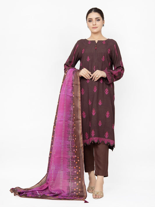Edenrobe - Pret 3Pc Embroidered Crepe Suit - EWTKE22-68144 (3P)