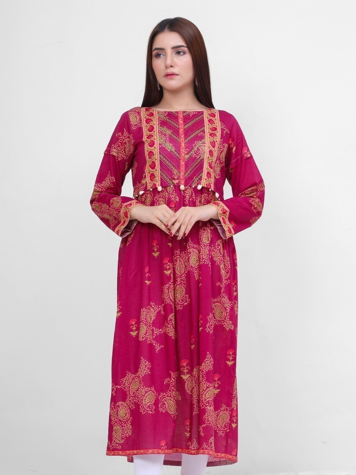 Edenrobe - Pret 1Pc Printed Pink Shirt - EWTKP22-67637