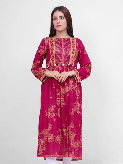 Edenrobe - Pret 1Pc Printed Pink Shirt - EWTKP22-67637