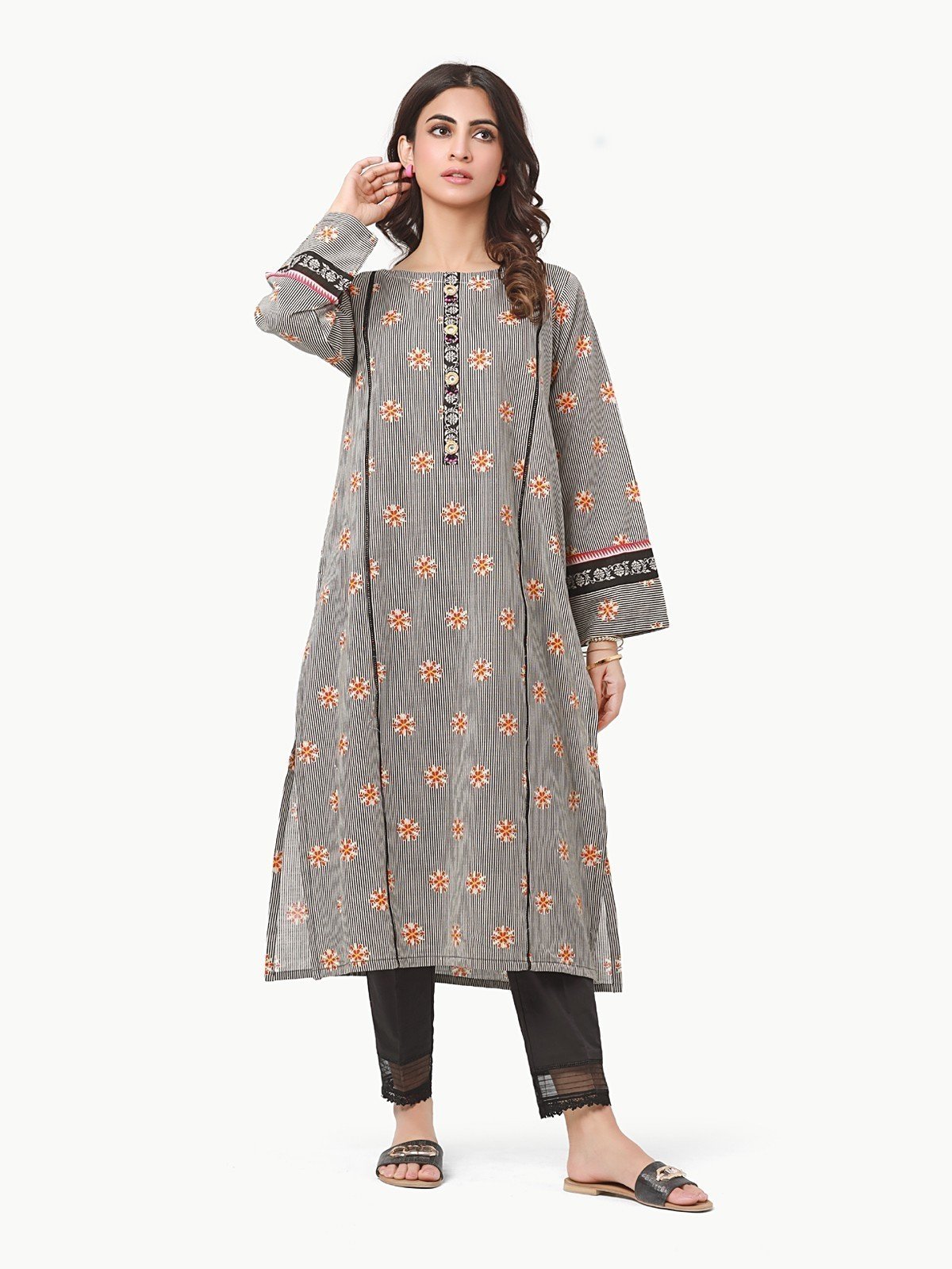 Edenrobe - Pret 1Pc Printed Khaddar Shirt - EWTKP22-68564