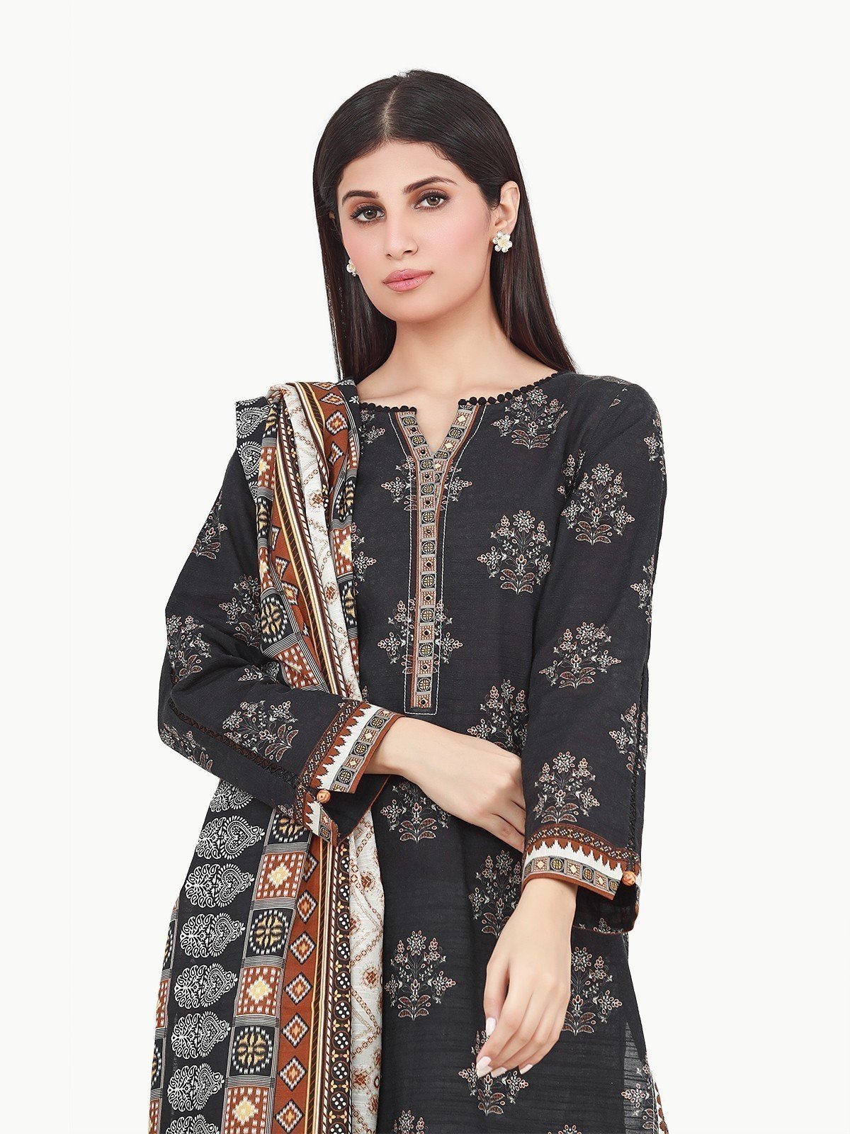Edenrobe - Pret 1Pc Printed Khaddar Shirt - EWTKP22-68599 (S)