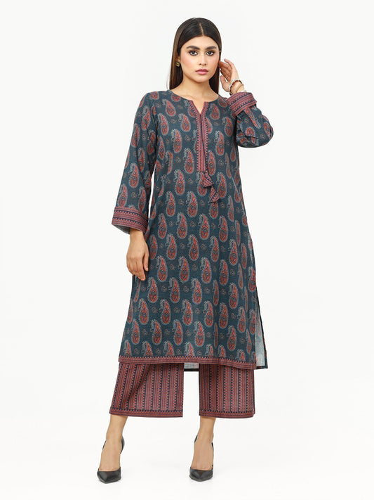 Edenrobe - Pret 2Pc Printed Khaddar Shirt Trouser - EWTKP22-68613 (ST)