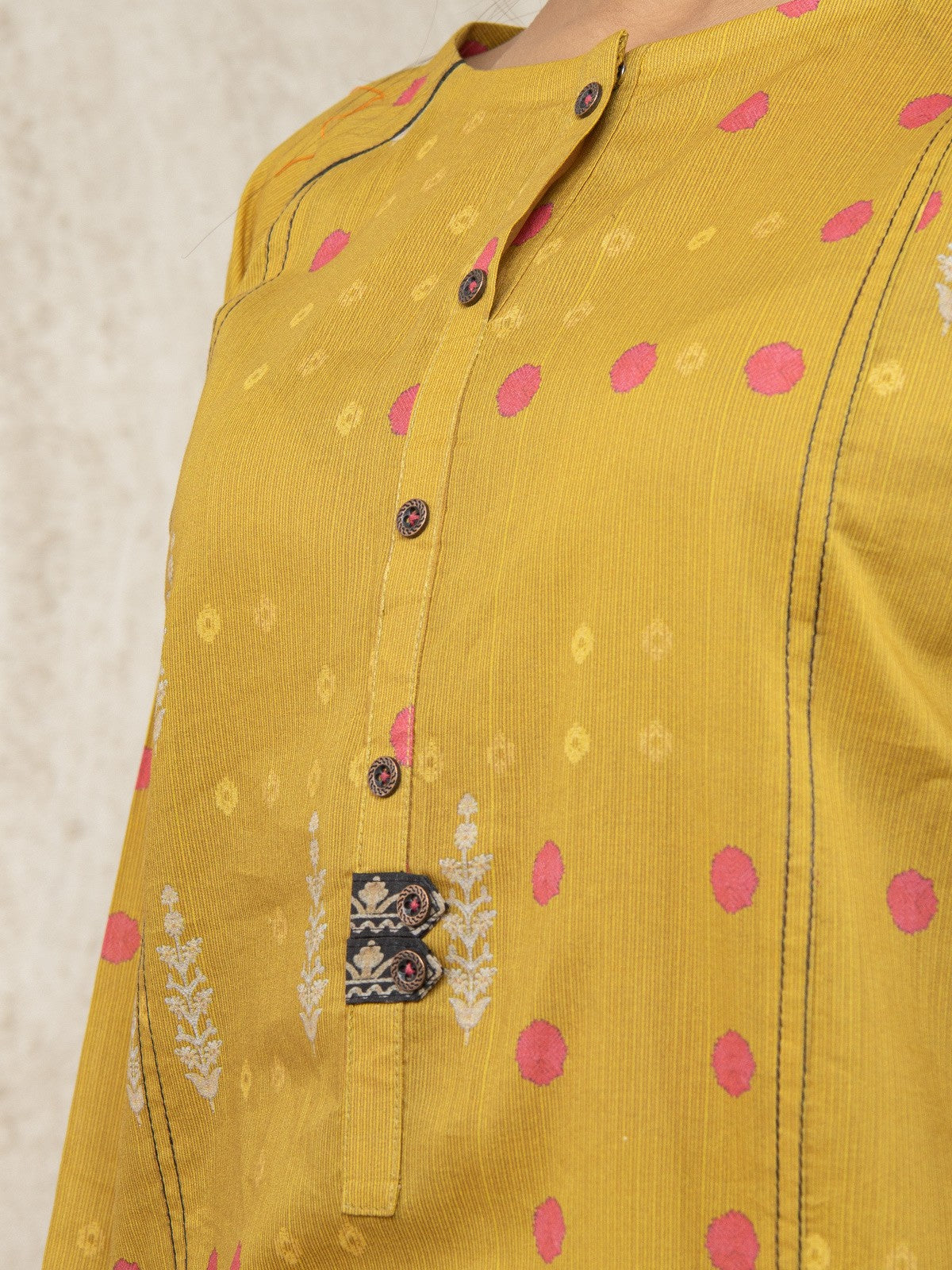 Edenrobe - EWU22A1-23450ST Unstitched Golden Printed Lawn 2 Piece