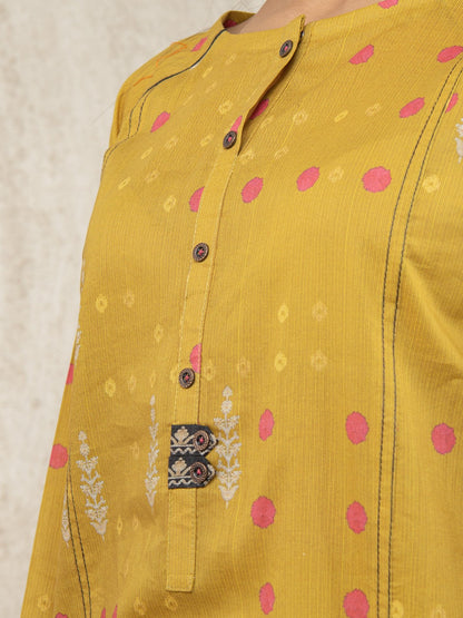 Edenrobe - EWU22A1-23450ST Unstitched Golden Printed Lawn 2 Piece