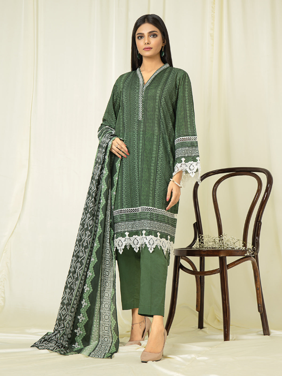 Edenrobe - EWU22V1-23553 Unstitched Yellow Embroidered Lawn 2 Piece