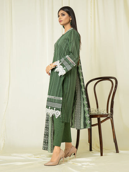 Edenrobe - EWU22V1-23553S Unstitched Yellow Embroidered Lawn 1 Piece