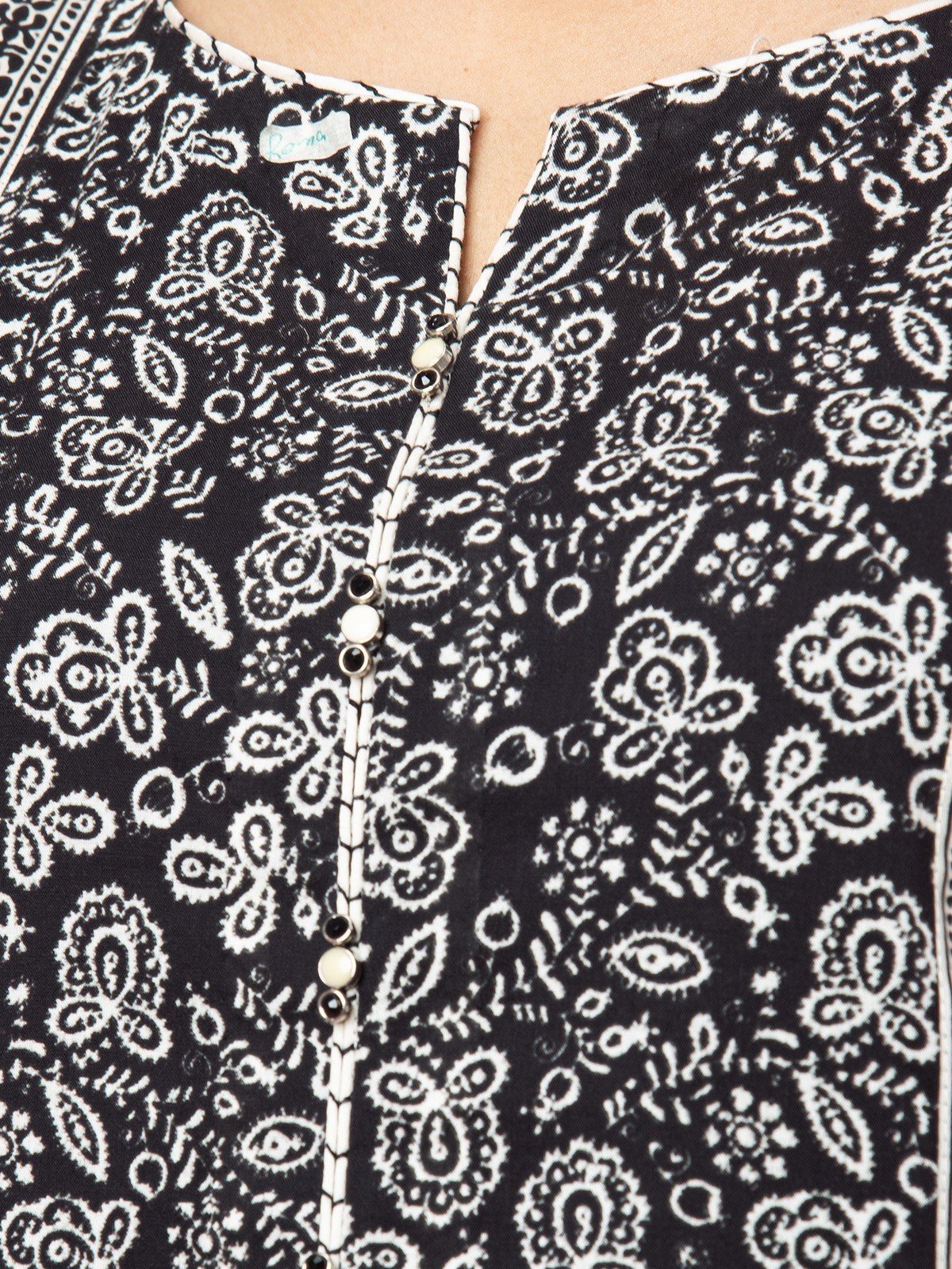 Edenrobe - EWU22A3-24254ST Unstitched Black & White Printed Khaddar 2 Piece