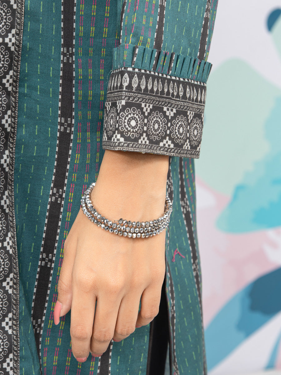 Edenrobe - EWU22A3-24262ST Unstitched Dark Teal Printed Khaddar 2 Piece