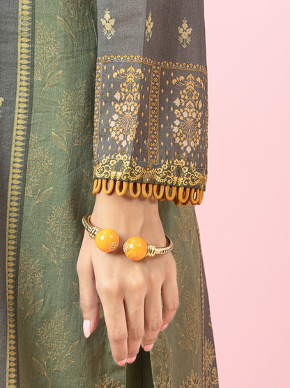 Edenrobe - EWU22A4-24009 Unstitched Grey Printed Viscose 3 Piece