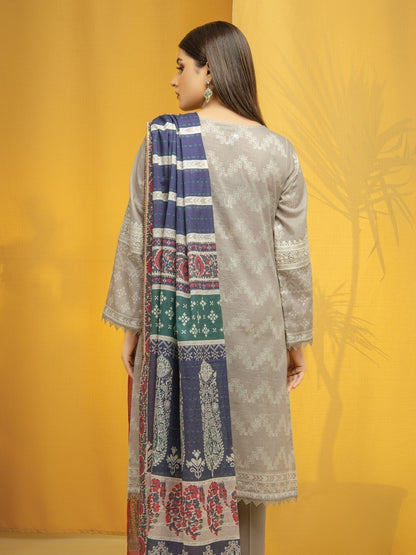 Edenrobe - EWU22V1-23563SD Unstitched Light Sage Embroidered Lawn 2 Piece