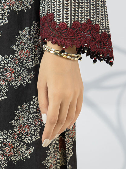 Edenrobe - EWU22V1-23568 Unstitched Black Embroidered Lawn 2 Piece