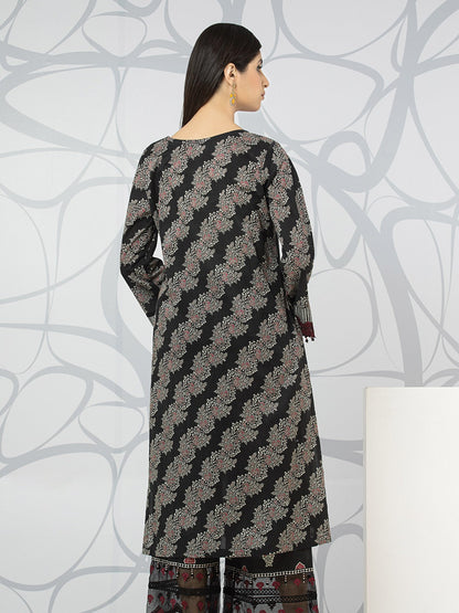 Edenrobe - EWU22V1-23568S Unstitched Black Embroidered Lawn 1 Piece