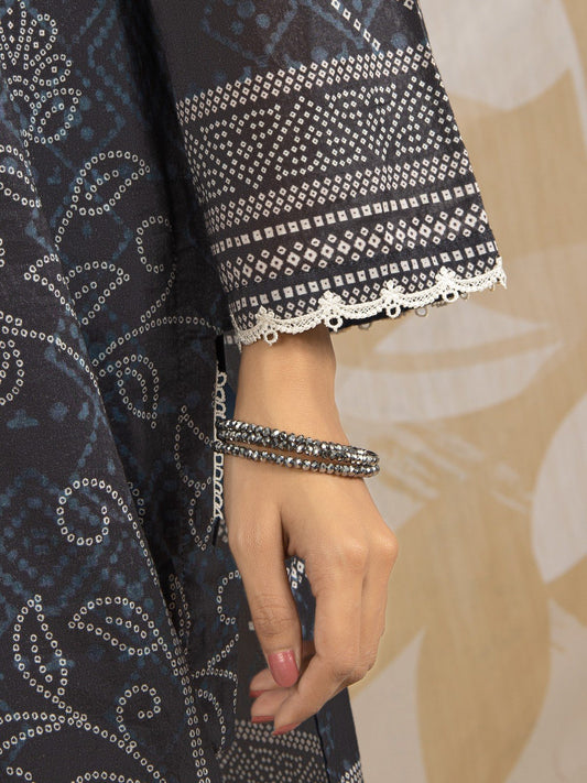 Edenrobe - EWU22V1-23579 Unstitched Black Embroidered Lawn 3 Piece