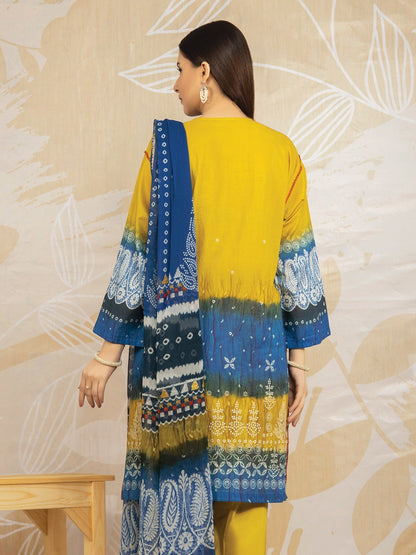 Edenrobe - EWU22V1-23584 Unstitched Light Gold Embroidered Lawn 3 Piece