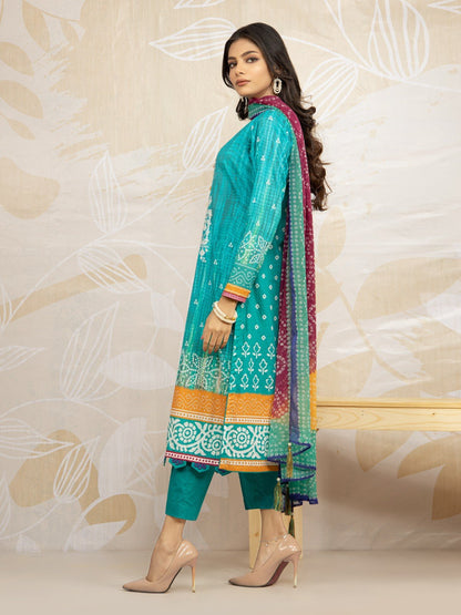 Edenrobe - EWU22V1-23677 Unstitched Sea Green Embroidered Lawn 3 Piece