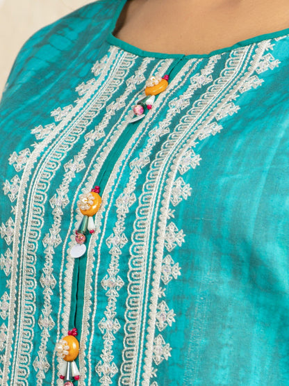 Edenrobe - EWU22V1-23677 Unstitched Sea Green Embroidered Lawn 3 Piece