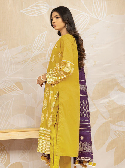 Edenrobe - EWU22V1-23685ST Unstitched Lemon Embroidered Lawn 2 Piece