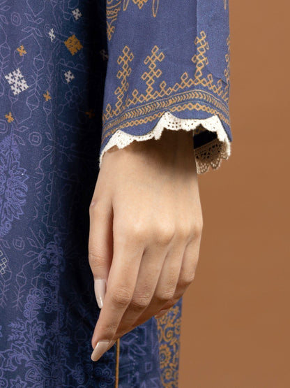 Edenrobe - EWU22V13-24042 Unstitched Blue Embroidered Viscose 3 Piece