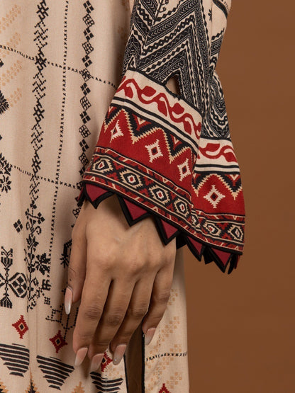 Edenrobe - EWU22V13-24045 Unstitched Light Peach Embroidered Viscose 3 Piece