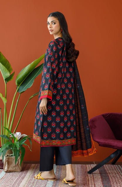 Orient - Stitched 3 Piece Printed Khaddar Shirt , Khaddar Pant and Khaddar Dupatta