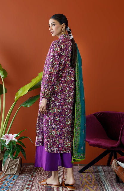Orient - Unstitched 3 Piece Printed Khaddar Shirt , Khaddar Pant and Khaddar Dupatta