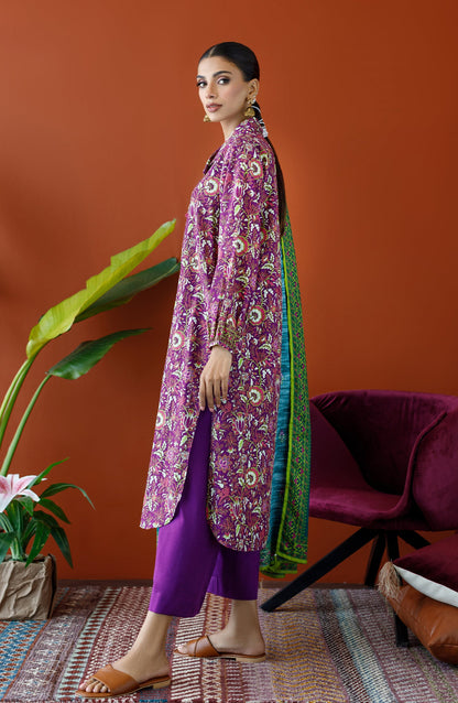 Orient - Unstitched 3 Piece Printed Khaddar Shirt , Khaddar Pant and Khaddar Dupatta
