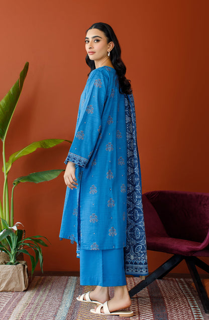 Orient - Stitched 3 Piece Embroidered Khaddar Shirt , Khaddar Pant and Khaddar Dupatta