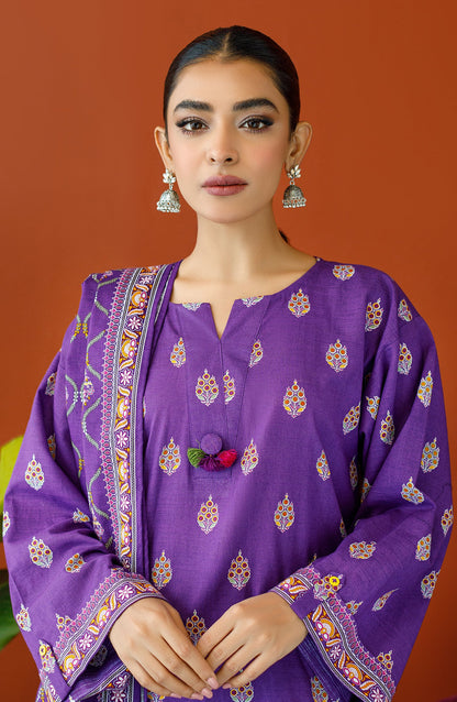 Orient - Unstitched 3 Piece Printed Khaddar Shirt , Khaddar Pant and Khaddar Dupatta
