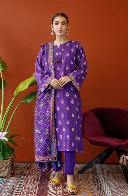 Orient - Unstitched 3 Piece Printed Khaddar Shirt , Khaddar Pant and Khaddar Dupatta
