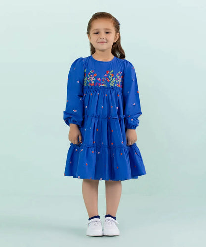 Sapphire - Embroidered Cambric Tiered Dress
