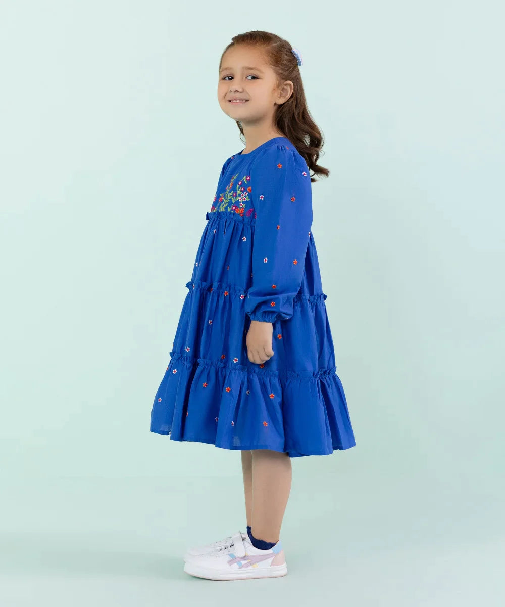 Sapphire - Embroidered Cambric Tiered Dress