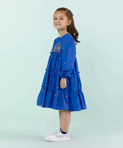 Sapphire - Embroidered Cambric Tiered Dress