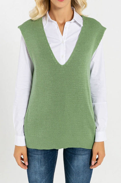 BTW - SLEEVLESS KNIT SWEATER