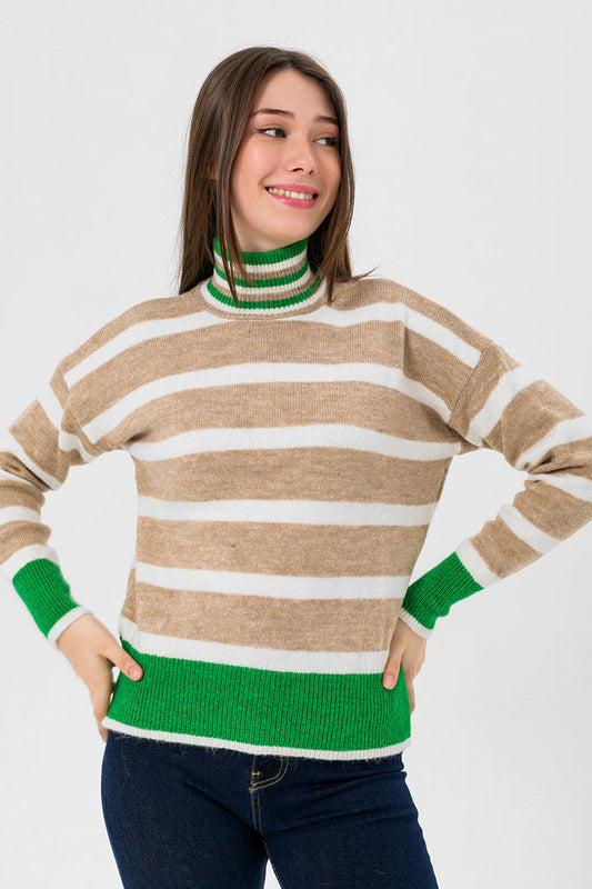 BTW - STRIPPED TURTLE NECK