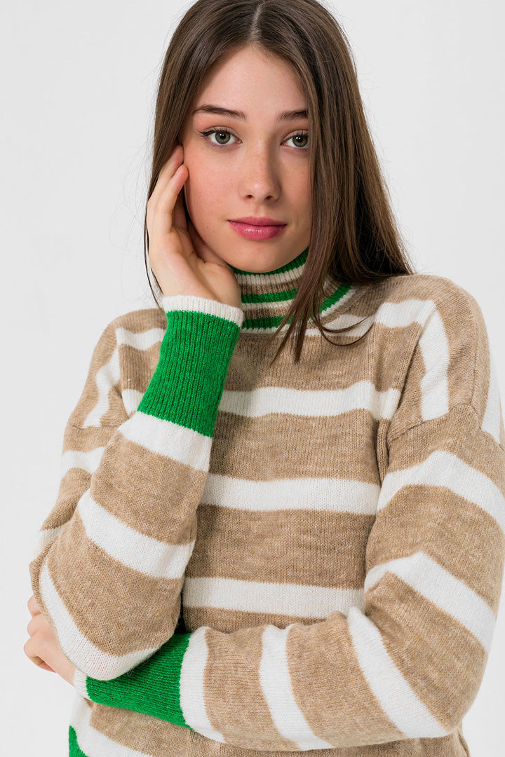 BTW - STRIPPED TURTLE NECK