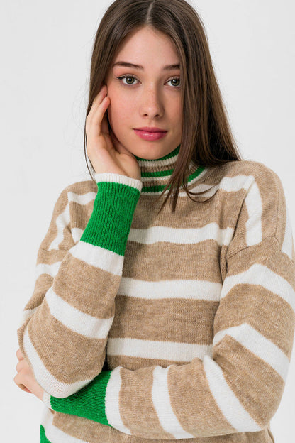 BTW - STRIPPED TURTLE NECK