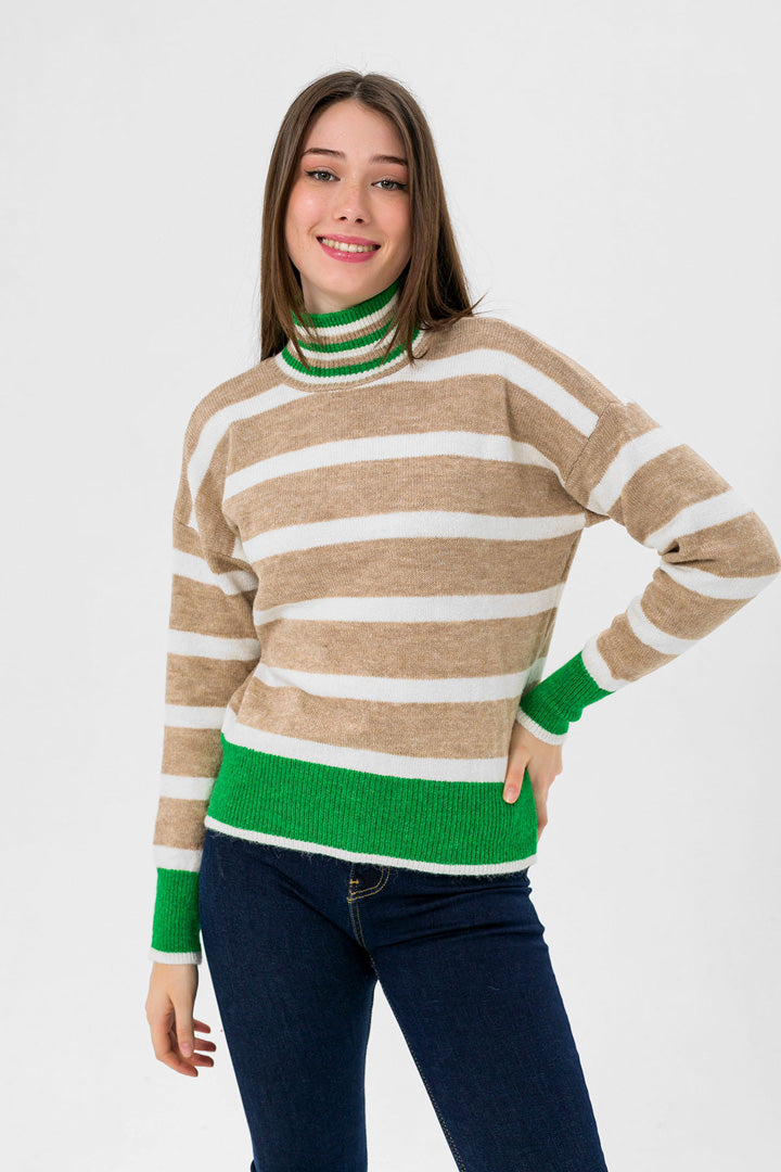 BTW - STRIPPED TURTLE NECK