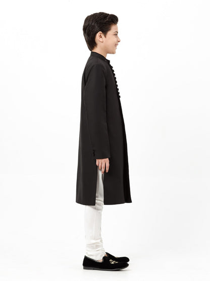 Edenrobe - Boy's Black Sherwani - EBTS23-34030