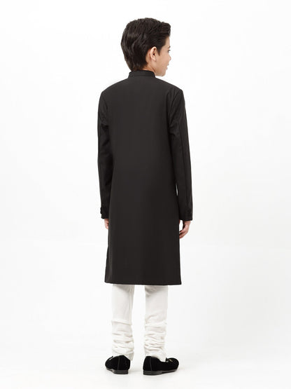 Edenrobe - Boy's Black Sherwani - EBTS23-34030