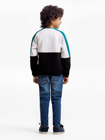 Edenrobe - Boy's White & Black Sweatshirt - EBTSS23-001