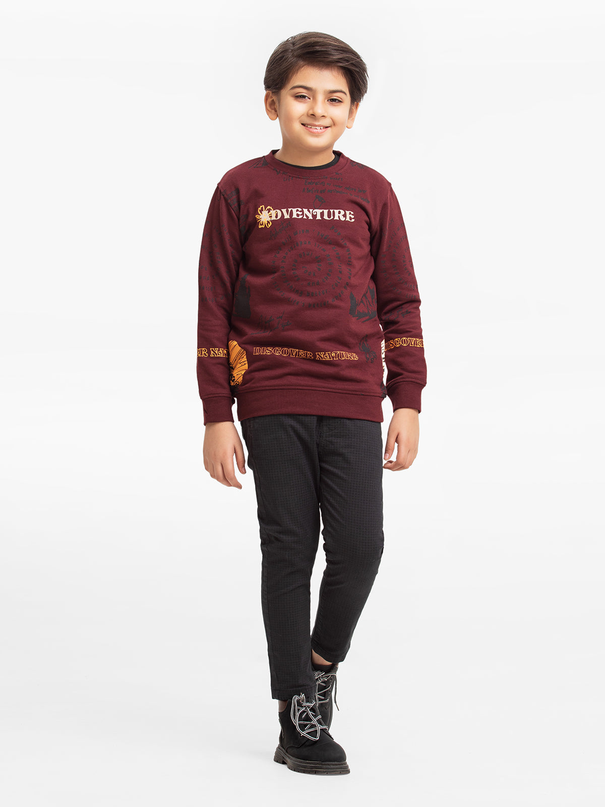 Edenrobe - Boy's Dark Maroon Sweatshirt - EBTSS23-003