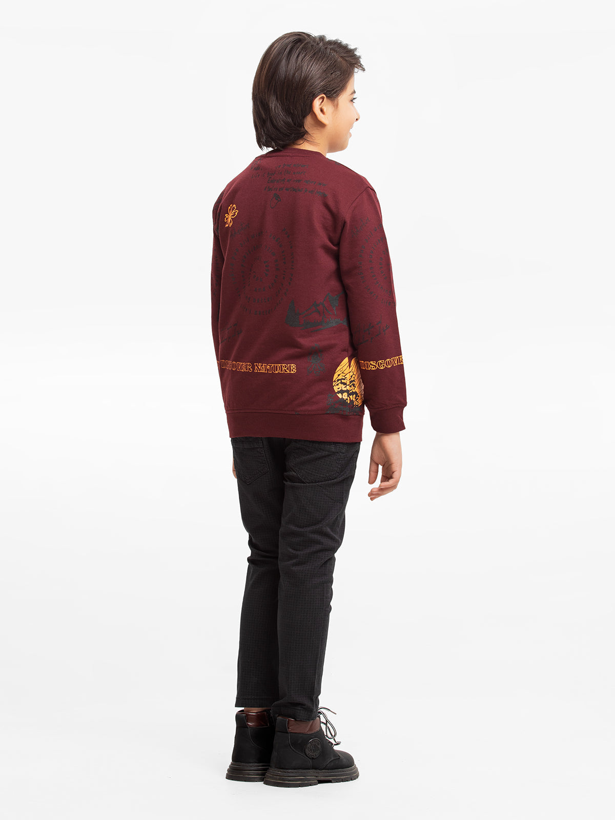 Edenrobe - Boy's Dark Maroon Sweatshirt - EBTSS23-003