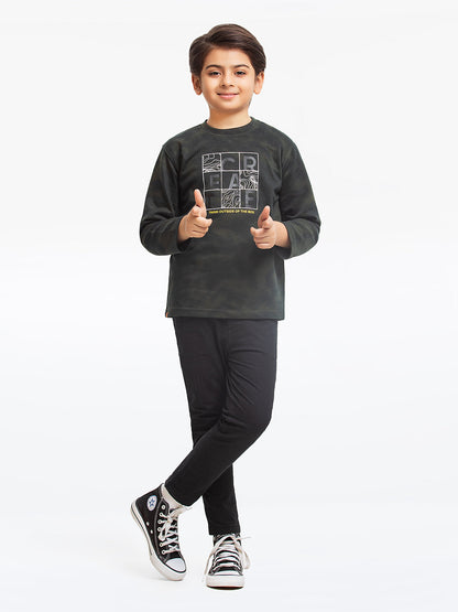 Edenrobe - Boy's Dark Green Sweatshirt - EBTSS23-005