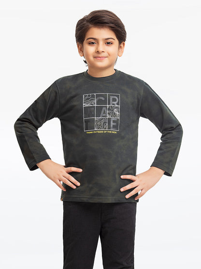 Edenrobe - Boy's Dark Green Sweatshirt - EBTSS23-005