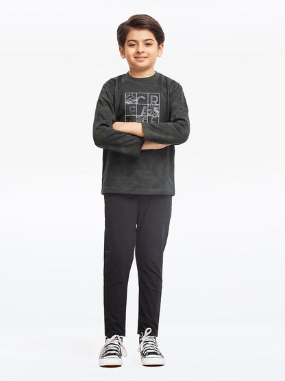 Edenrobe - Boy's Dark Green Sweatshirt - EBTSS23-005