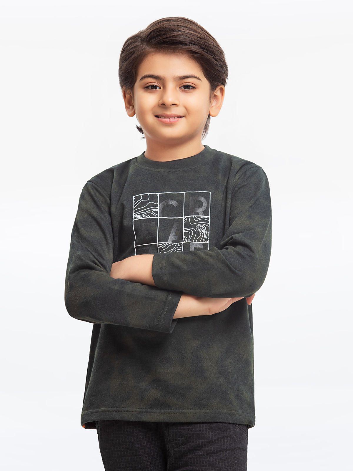 Edenrobe - Boy's Dark Green Sweatshirt - EBTSS23-005