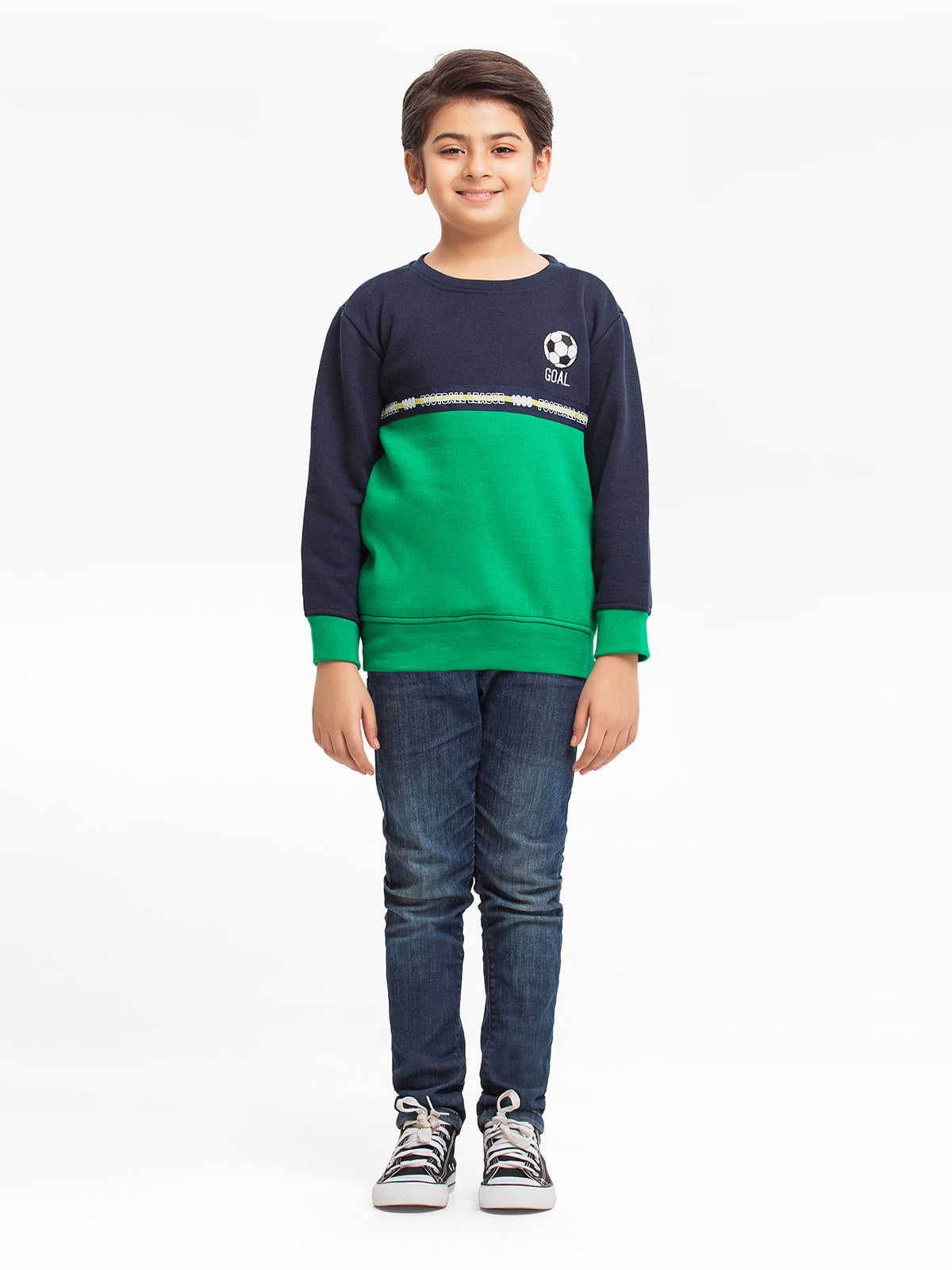 Edenrobe - Boy's Navy & Green Sweatshirt - EBTSS23-011