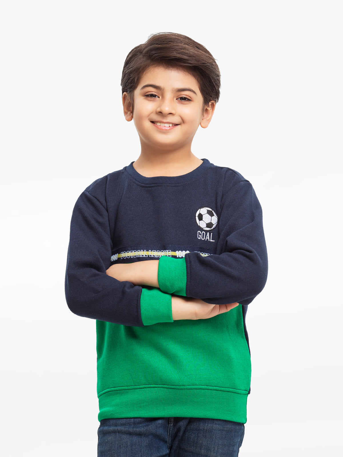 Edenrobe - Boy's Navy & Green Sweatshirt - EBTSS23-011